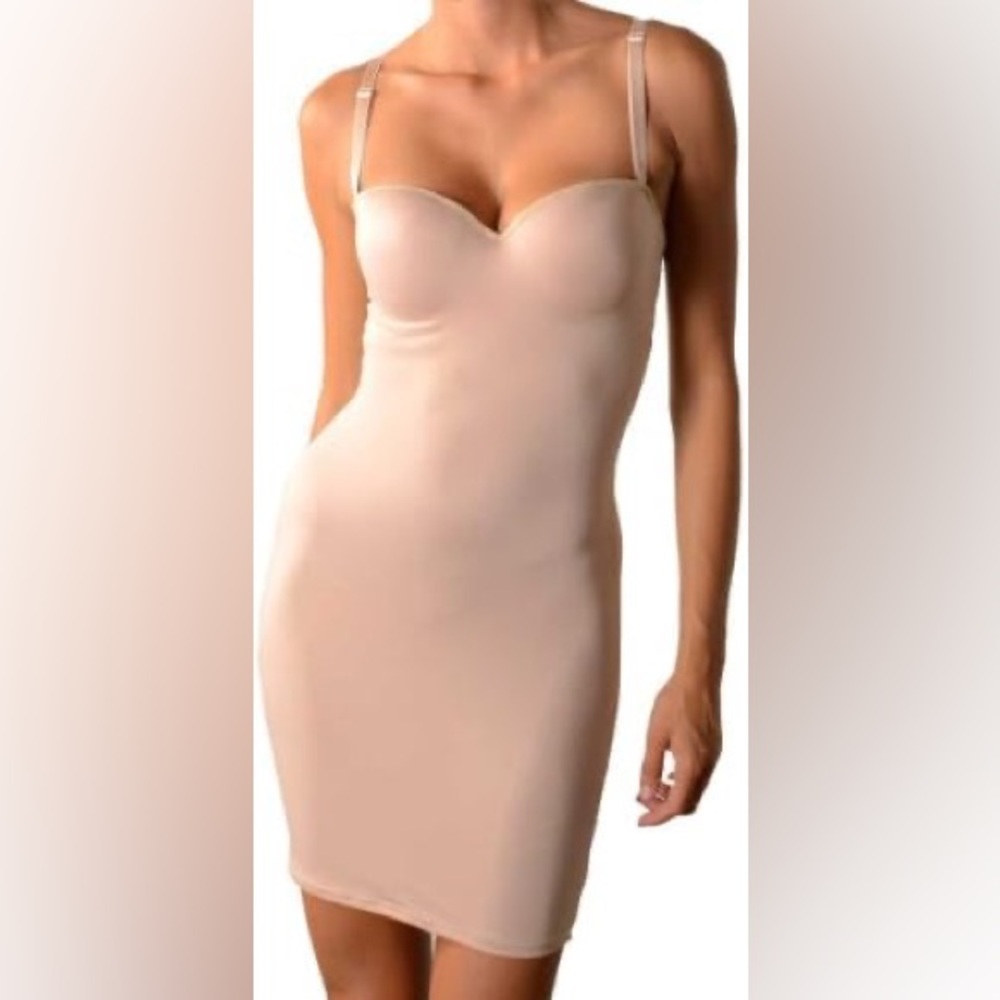 CURVI nude Slip Strapless underwire bra multiway detachable straps 36B NWT